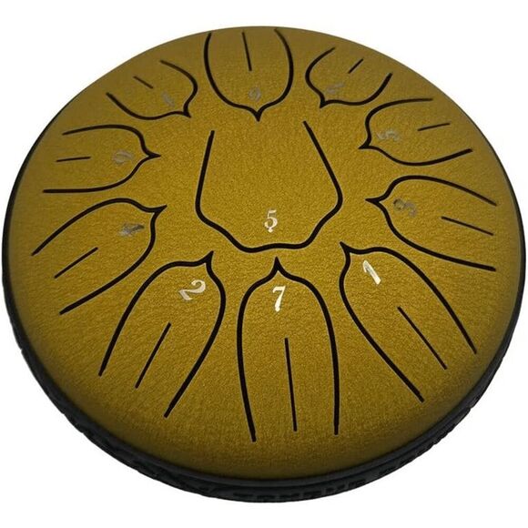 Steel Tongue Drum 6 Inch 11 Notes  Drums for Musical Education Yoga ( Gold) - Picture 2 of 7